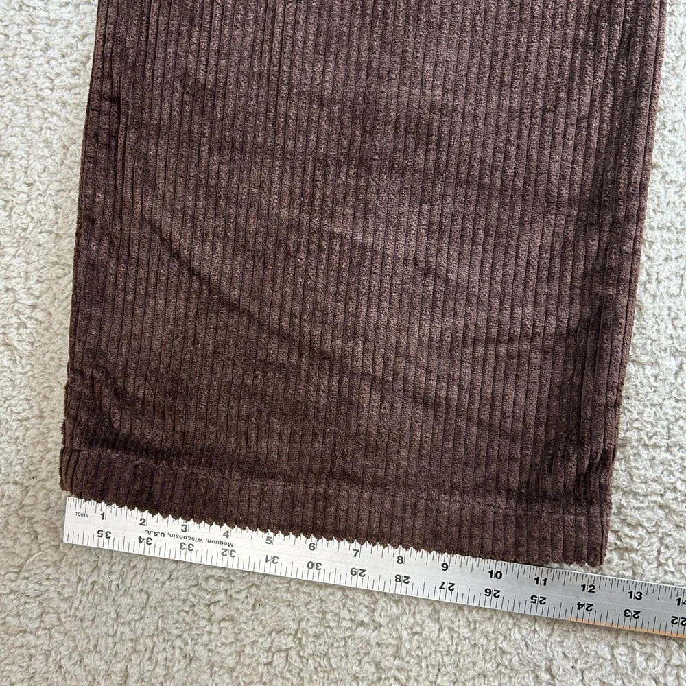 Kikwear Industries Mens Brown Wide Wale Corduroy Baggy Wide Leg Pants Y2K 30114